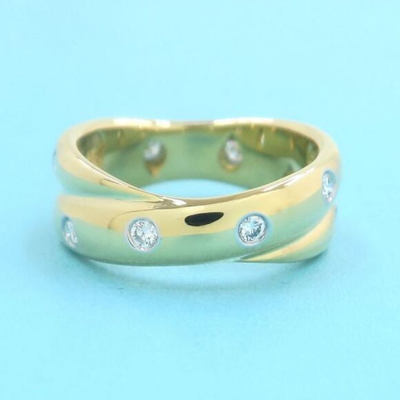 Tiffany & Co Diamond Dots Twist Ring #8.5 - Picture 5 of 8